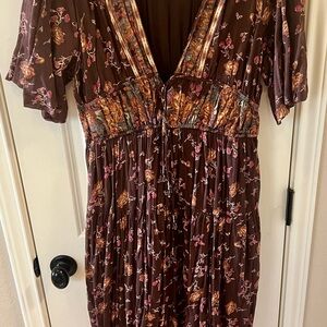 Free People Brown Floral Maxi Dress